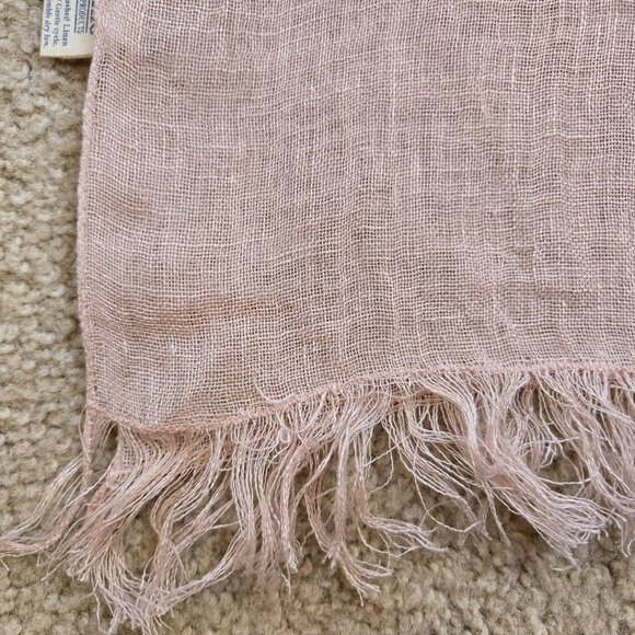 Vikolino Linen Scarf Pink European Washed Linen - Picture 4 of 7